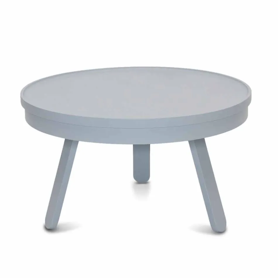 Round Design Coffee Table in Solid Wood and Metal - Salerno Viadurini