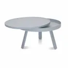 Round Design Coffee Table in Solid Wood and Metal - Salerno Viadurini