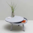 Round Design Coffee Table in Solid Wood and Metal - Salerno Viadurini