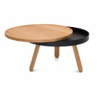 Round Design Coffee Table in Solid Wood and Metal - Salerno Viadurini