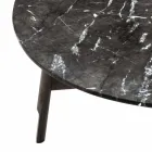 Round Coffee Table in Marble and Beech Wood Made in Italy - Daniela Viadurini