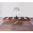 Transformable Coffee Table in Wood and Metal Made in Italy - Patroclus Viadurini