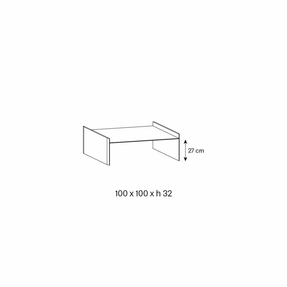 Extra-clear glass coffee table with bevel Made in Italy - Imperative Viadurini