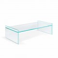Extra-clear glass coffee table with bevel Made in Italy - Imperativo