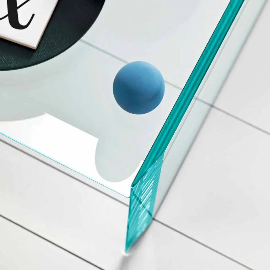 Extra-clear glass coffee table with bevel Made in Italy - Imperative Viadurini