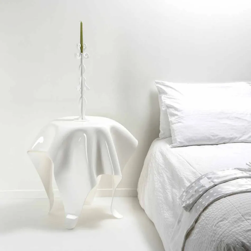 Contemporary white plexiglass design table Otto, made in Italy Viadurini