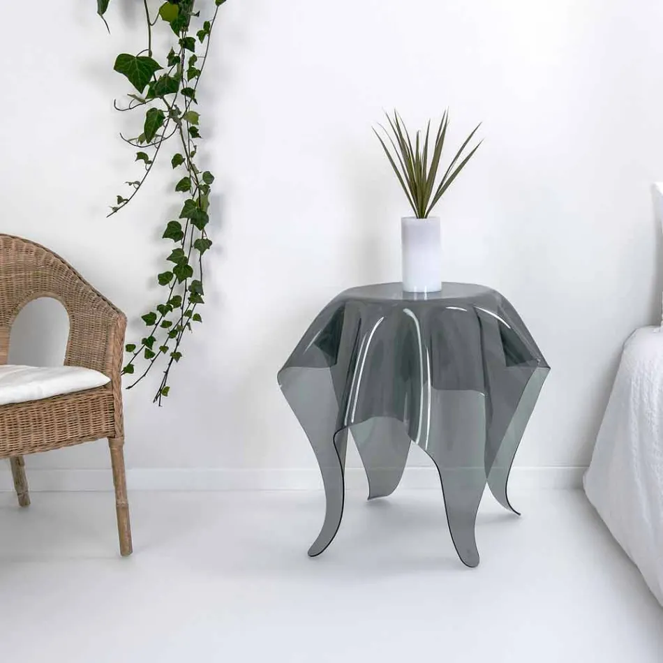 Contemporary plexiglass smoked design coffee table Otto, made in Italy Viadurini