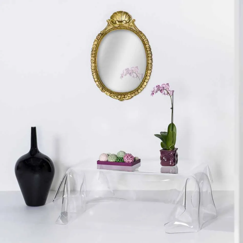 Contemporary transparent design plexiglass coffee table draped in Asia Viadurini