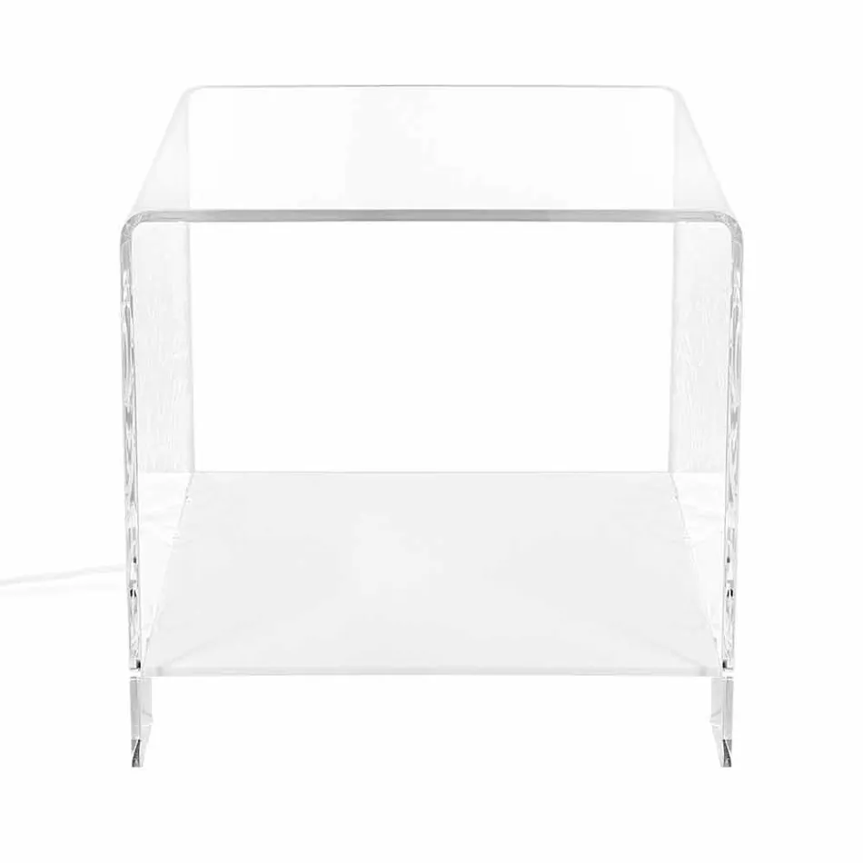 Design plexiglass coffee table with led light made in Italy, Chiusi Viadurini