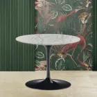 Eero Saarinen Coffee Table H 41 in Statuarietto Carrara Marble Made in Italy Viadurini
