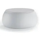 Garden Coffee Table with Round Top in Polyethylene Made in Italy - Tibaldo Viadurini