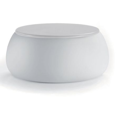 Garden Coffee Table with Round Top in Polyethylene Made in Italy - Tibaldo Viadurini