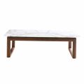 Grilli York design solid wood and marble coffee table made in Italy