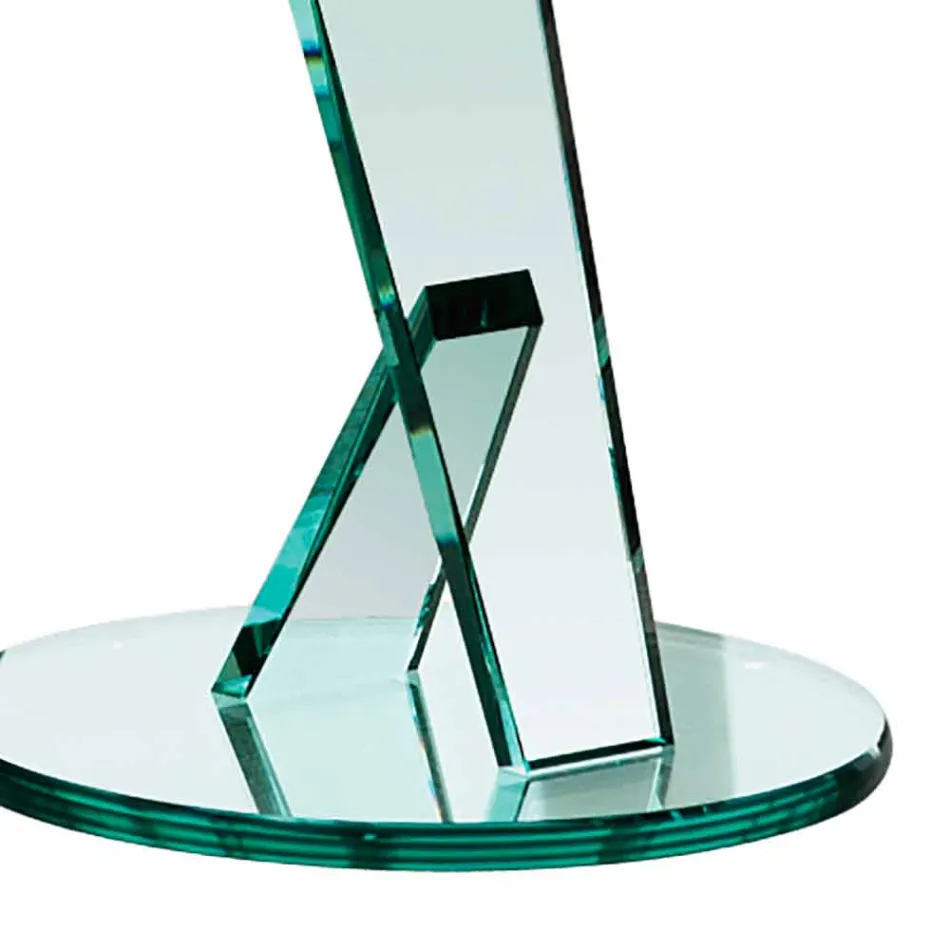 Side Table Sofa in Extra-clear Glass Made in Italy - Tarzan Viadurini