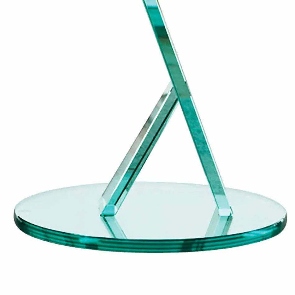 Side Table Sofa in Extra-clear Glass Made in Italy - Tarzan Viadurini