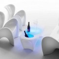Bright Coffee Table with Sparkling Wine Bottle, Outdoor or Indoor Design - Lily by Myyour