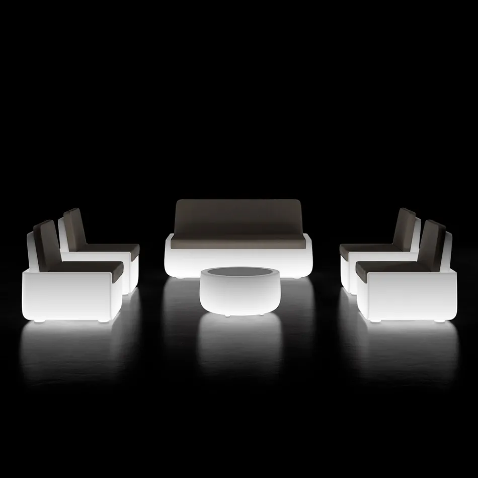 Outdoor Luminous Coffee Table with LED Light and Hpl Top Made in Italy - Belida Viadurini