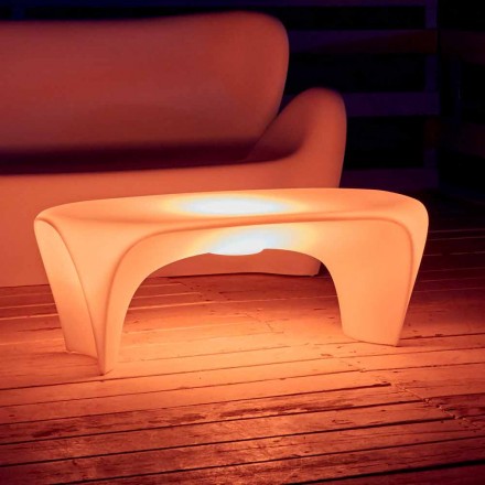 RGB Luminous Coffee Table for Outdoor or Indoor Design in Plastic - Lily by Myyour Viadurini