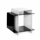 Contemporary coffee table with 3 shelves black and white Gosto made in Italy Viadurini
