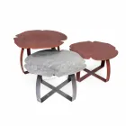 contemporary metal coffee table laser cut flower shape Andy Viadurini
