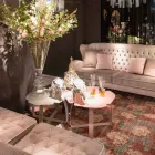 contemporary metal coffee table laser cut flower shape Andy Viadurini