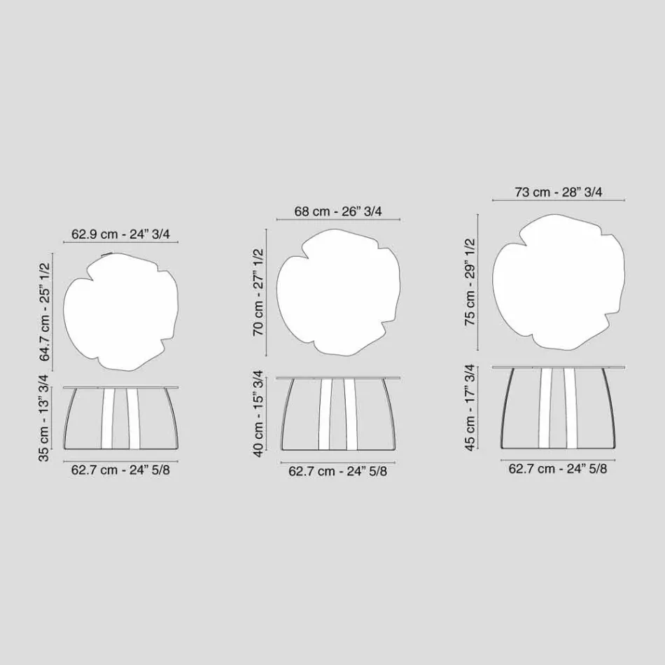 contemporary metal coffee table laser cut flower shape Andy Viadurini