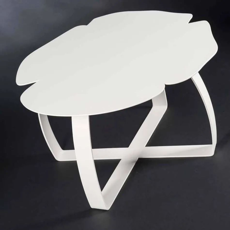 contemporary metal coffee table laser cut flower shape Andy Viadurini