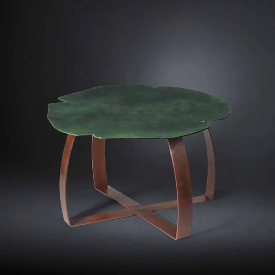 contemporary metal coffee table laser cut flower shape Andy Viadurini