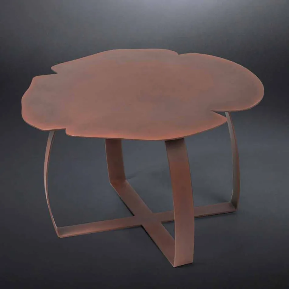 contemporary metal coffee table laser cut flower shape Andy Viadurini