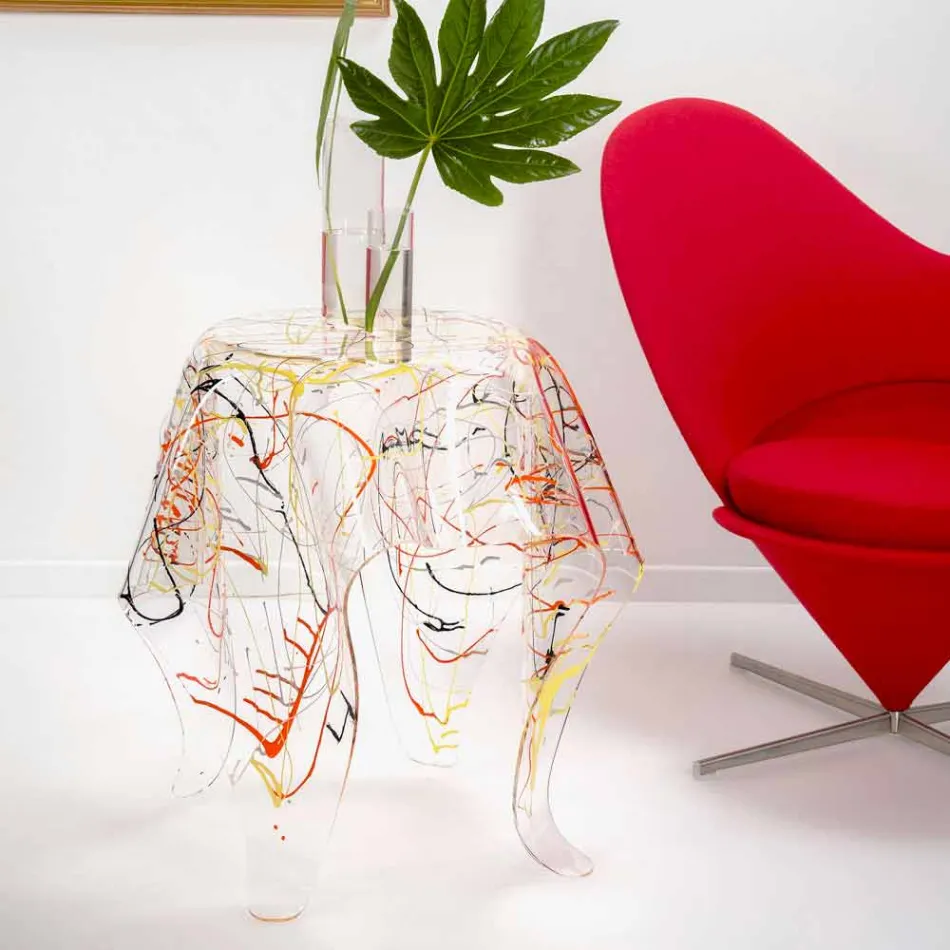 Modern made in Italy plexiglass multicolor coffee table, Otto Viadurini