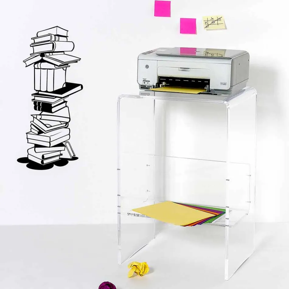 Contemporary plexyglass coffee table L50 x H76 x P40 cm Aza, made in Italy Viadurini