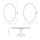 Saarinen Tulip Oval Coffee Table H 41 cm in Matte White Florim Ceramic - Scarlet Viadurini