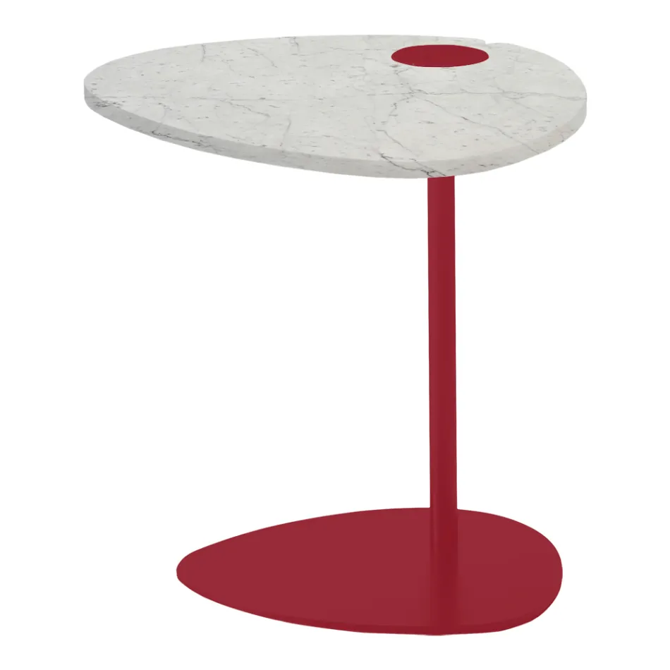 Coffee Table for Living Room in Metal and Marquinia Marble, Luxury Design - Yassine Viadurini