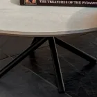 Round Coffee Table for Living Room Metal and Ceramic Base Oapca - Shanghai Viadurini