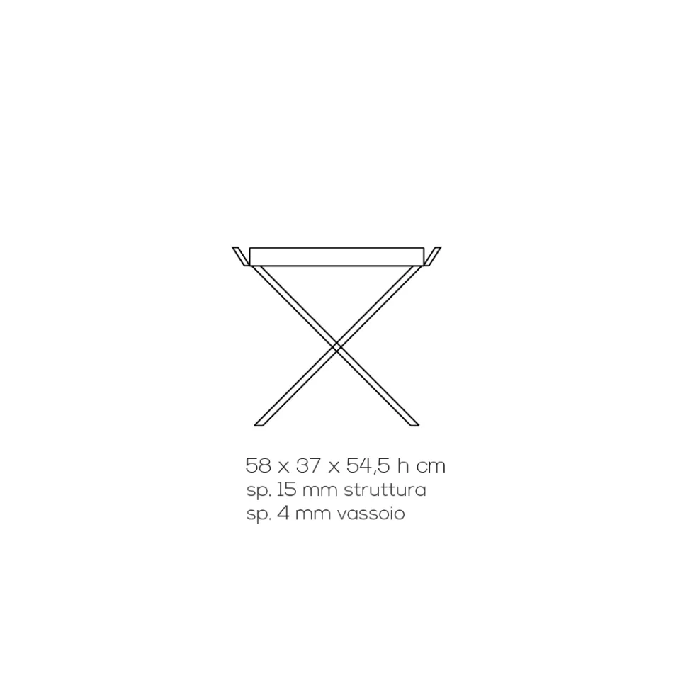 Folding Table with Transparent Acrylic Crystal Tray - Makete Viadurini