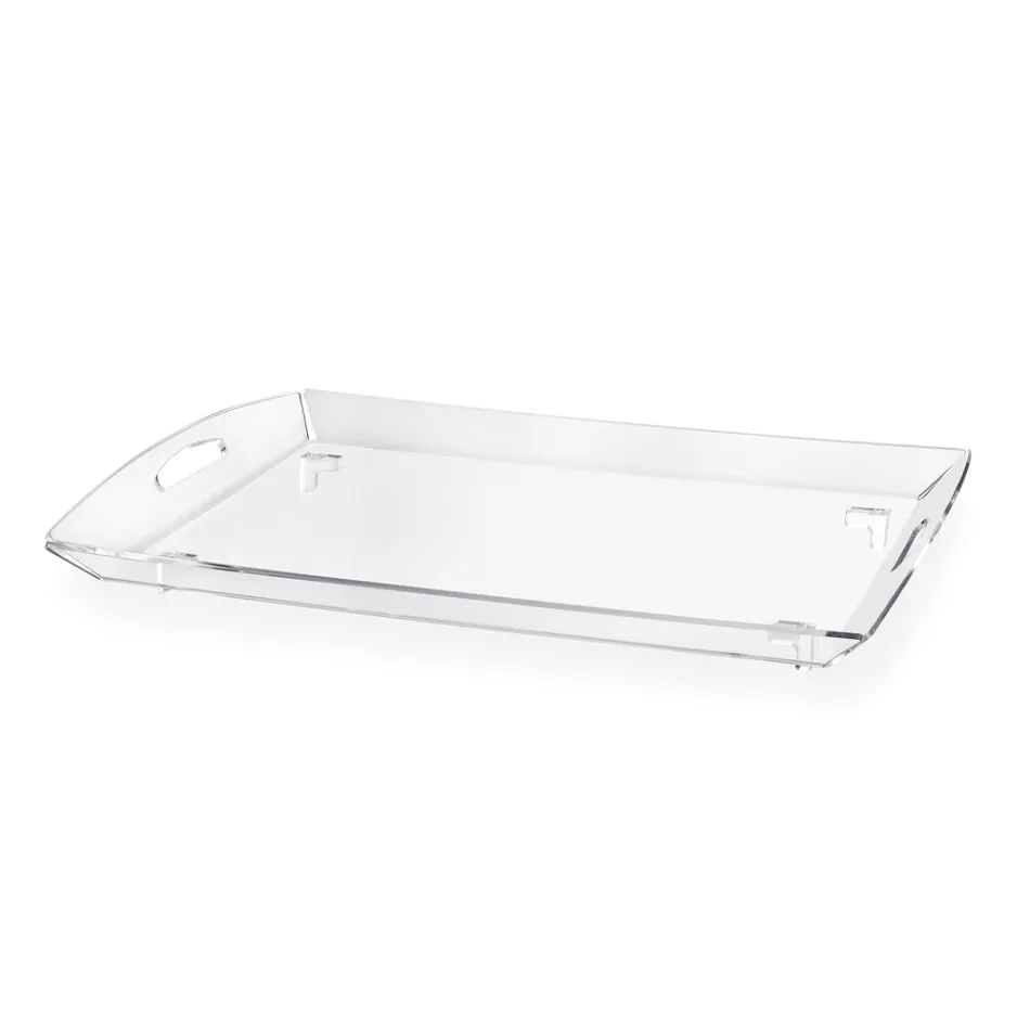 Folding Table with Transparent Plexiglass Tray 2 Sizes - Robbie Viadurini