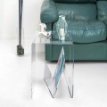 Modern design small table/magazine rack, in plexiglass, Cavour