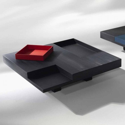 Modern design coffee table Iris, removable embedded trays Viadurini