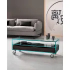 Rectangular Coffee Table in Extralight Glass with Drawers Made in Italy - Ganzo Viadurini