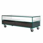 Rectangular Coffee Table in Extralight Glass with Drawers Made in Italy - Ganzo Viadurini