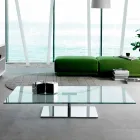 Rectangular Coffee Table for the Living Room in Extra-clear or Smoked Glass - Giovannino Viadurini