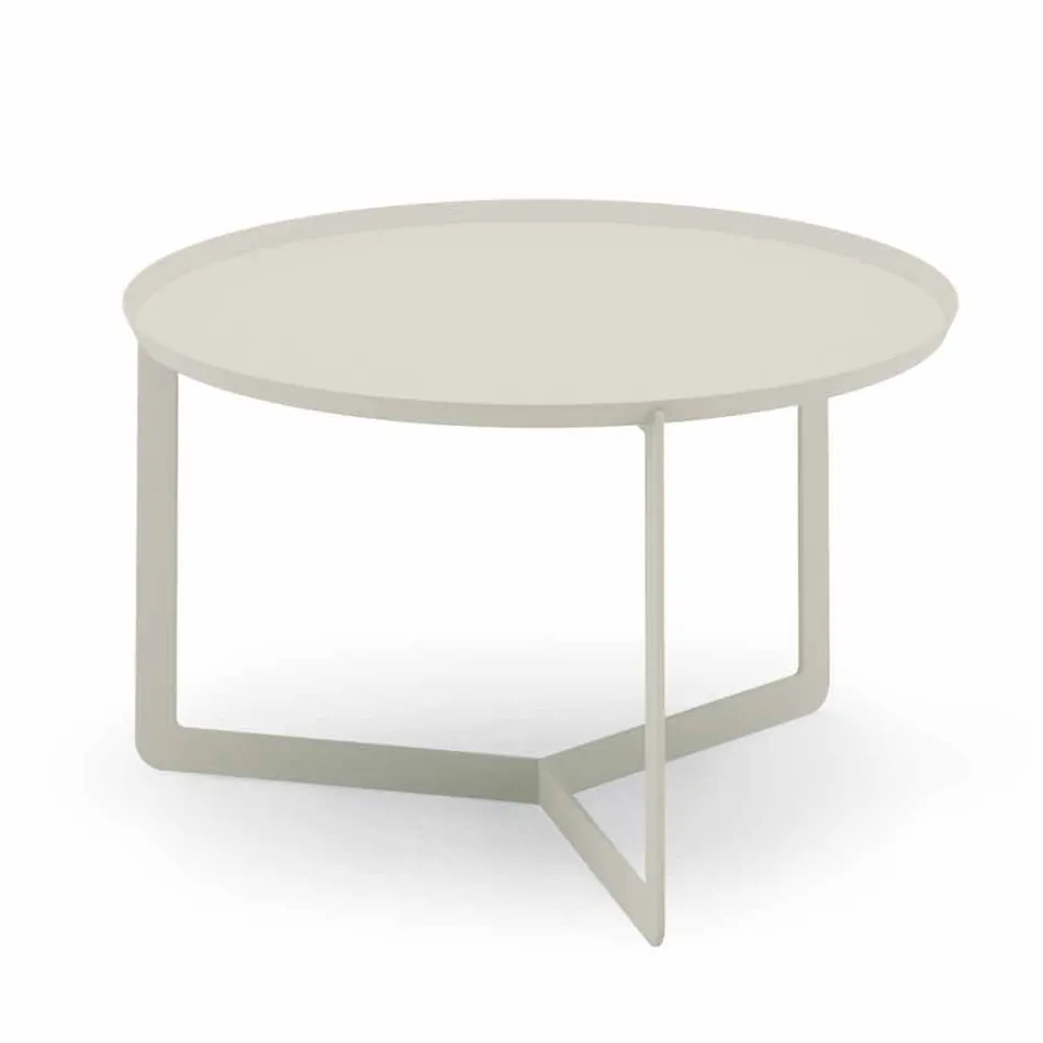 Round Outdoor Coffee Table in Hemp or Mud Metal - Stephane Viadurini