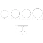 Saarinen Tulip Round Coffee Table H 41 cm in Matte White Florim Ceramic - Scarlet Viadurini