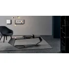 Shaped Coffee Table in Extralight or Smoked Glass Made in Italy - Neok Viadurini