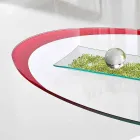 Coffee Table with Glass Top with Made in Italy Screen Printing - Campari Viadurini