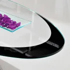 Coffee Table with Glass Top with Made in Italy Screen Printing - Campari Viadurini