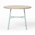 Coffee Table with Round Solid Wood Top Made in Italy - Makino
