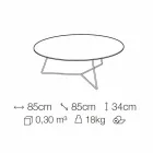 Coffee Table with Round Marble Top and Metal Base Made in Italy - Gin Viadurini