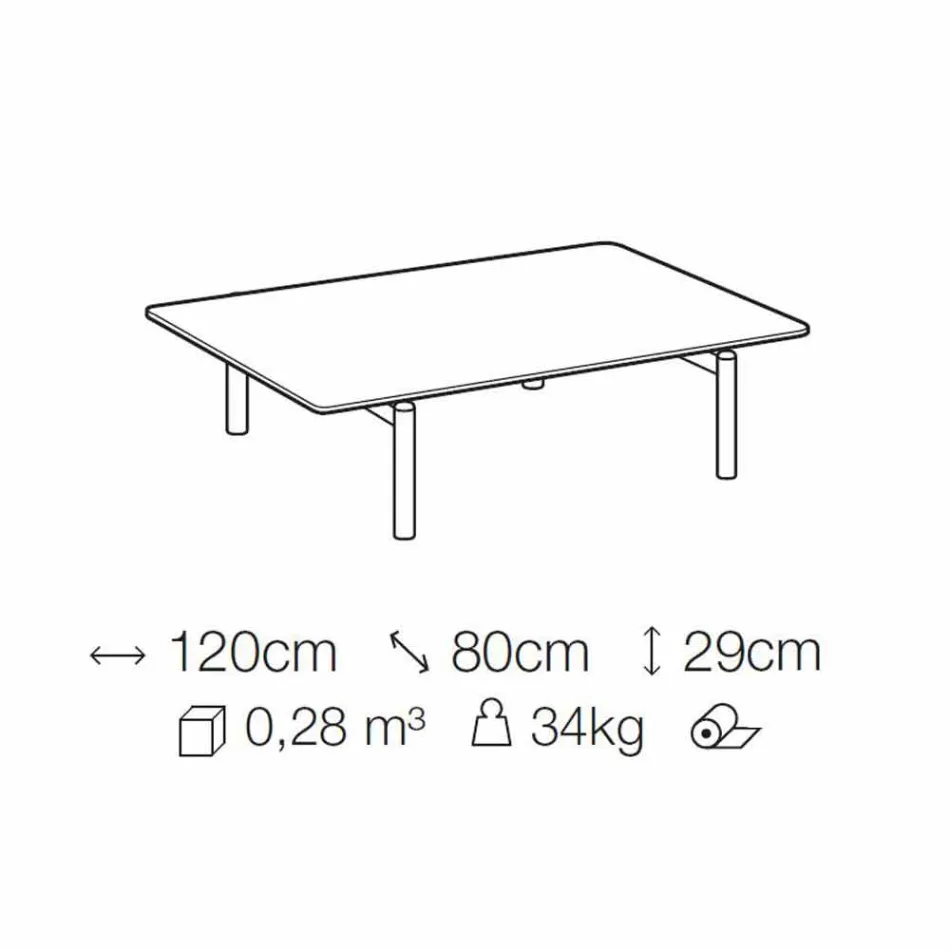 Metal Coffee Table with Marble Top, Precious Made in Italy - Ginseng Viadurini