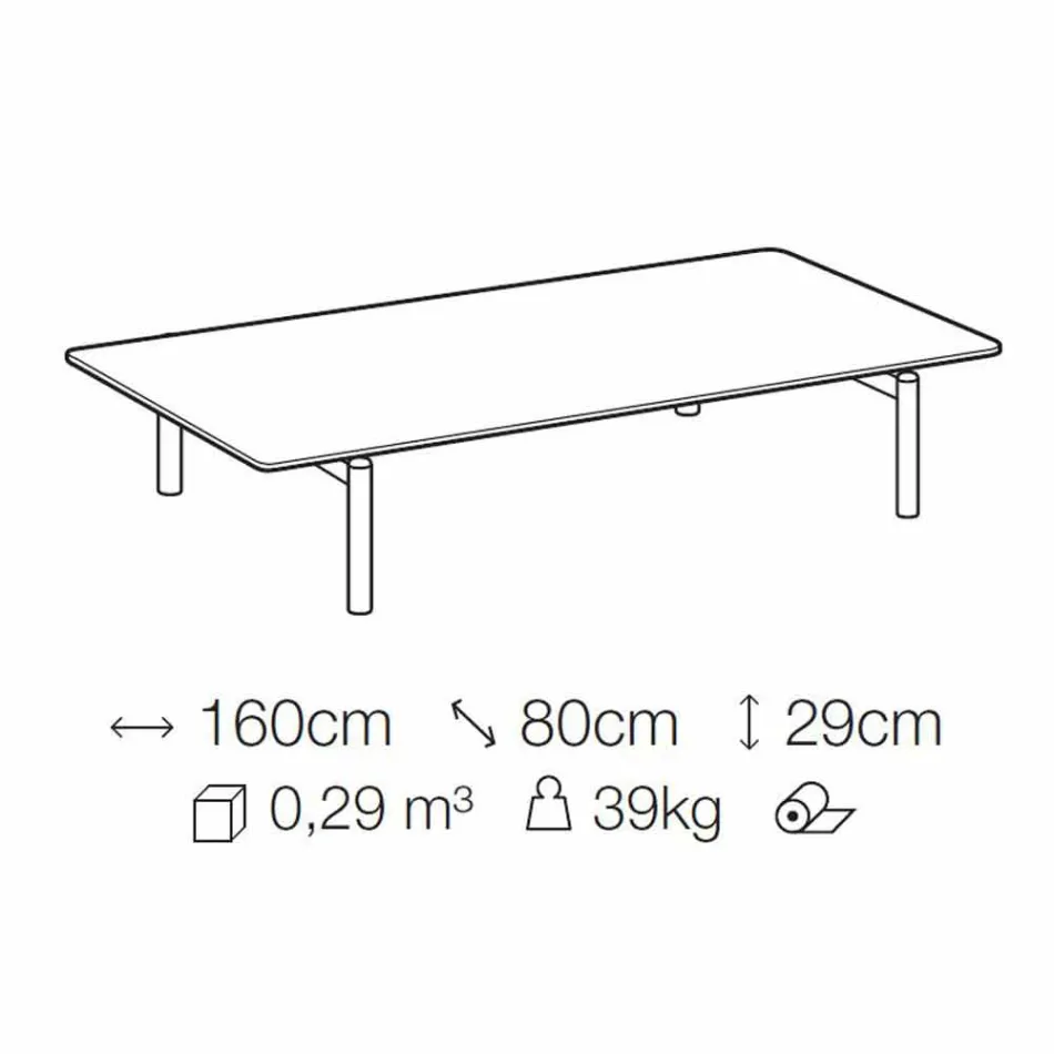 Metal Coffee Table with Marble Top, Precious Made in Italy - Ginseng Viadurini